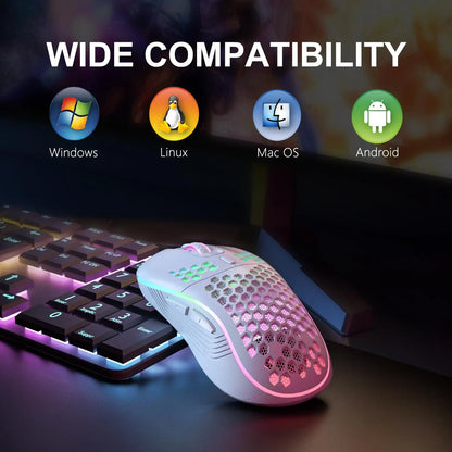 M2 Wireless RGB Gaming Mouse Ergonomic Design Adjustable DPI